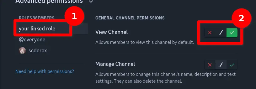 This how to set up permissions for a Linked Role